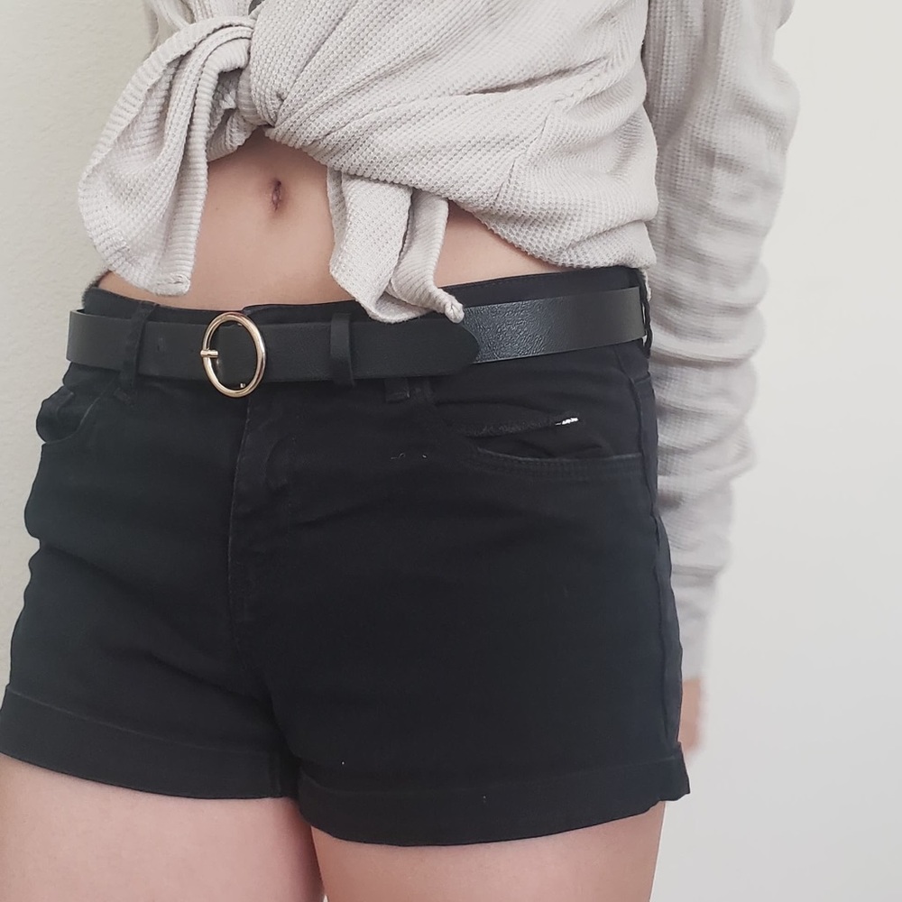 black shorts